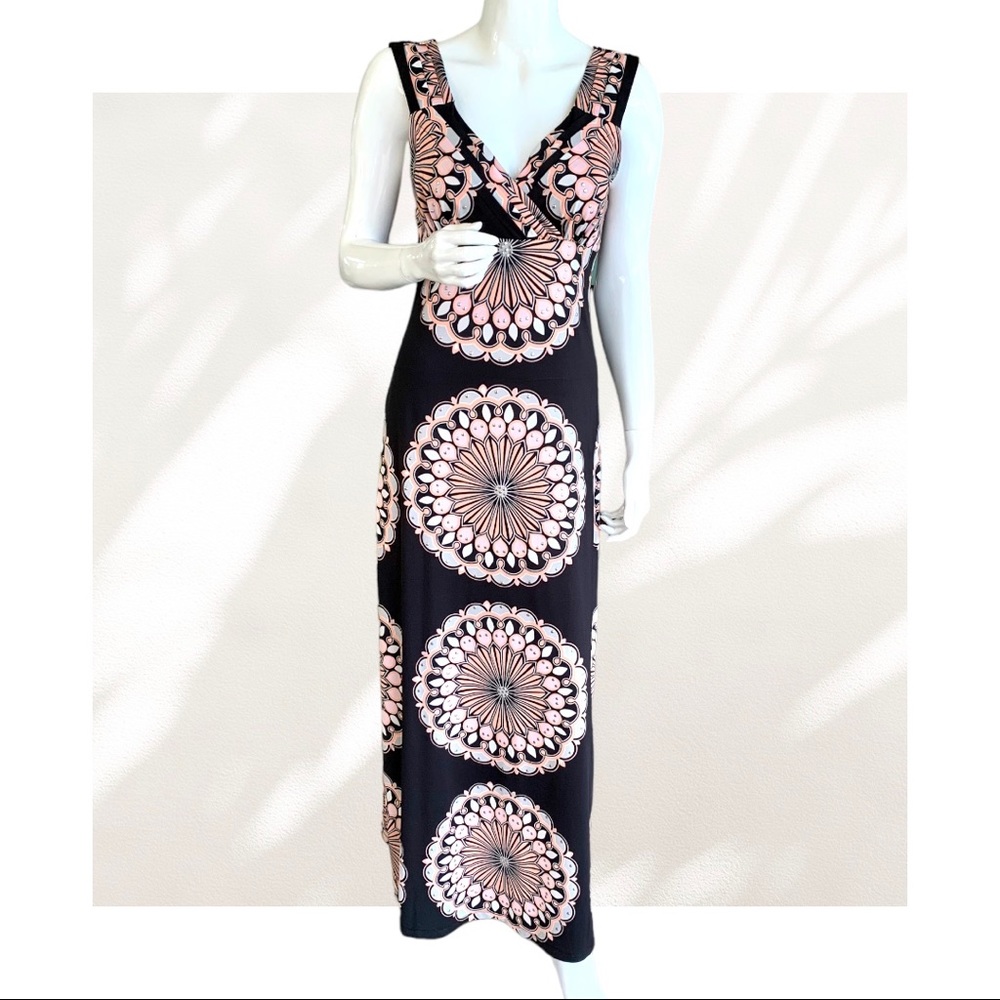 I.N.C. BLACK & PEACH MAXI DRESS